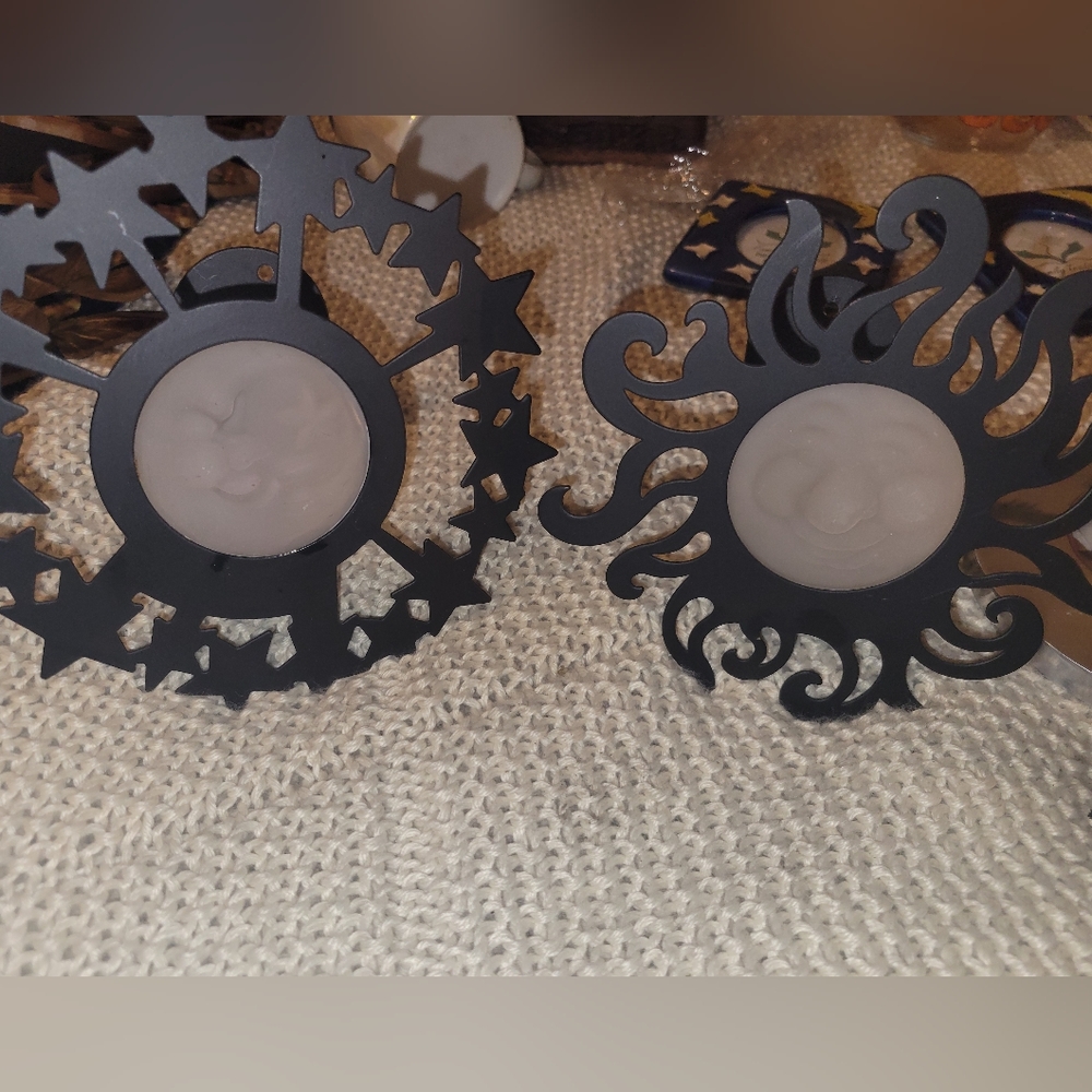 Whimsigoth Sun And Moon Candle Holders